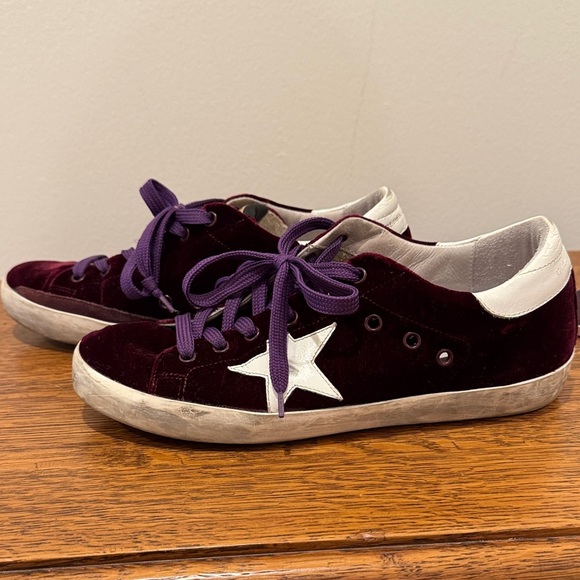 Golden Goose Burgundy and White Sneakers - Picture 3 of 6